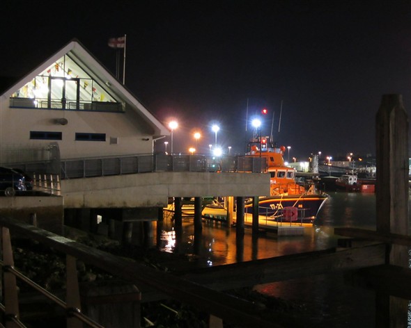 Photo:TheLifeboat and RNLI Station at night