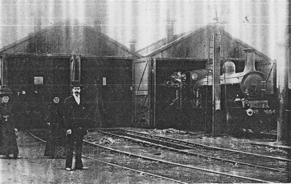 Photo:The locomotive shed, opened in 1887, seen here in 1908.