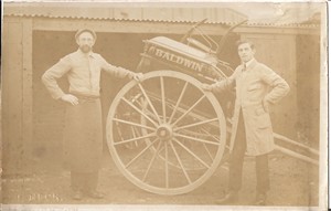 Photo:Alfred with another cart & unidentified person