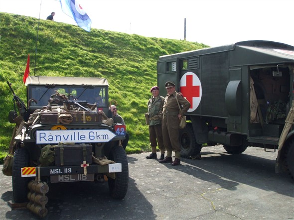 Photo:Tony Oliver from Chailey with just part of his re-enactment group