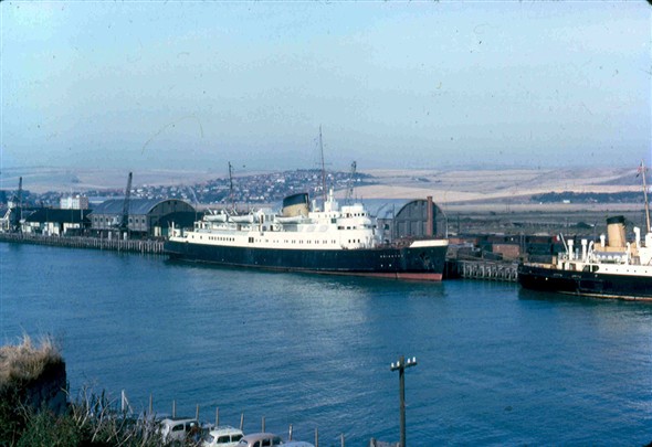 Photo:Harbour view with Brighton & cargo ship 1964
