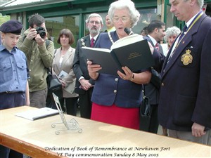 Photo:Mayor of Newhaven Cllr Jo Lewry reads the names of the 89 persons honoured by The Book of Remembrance.