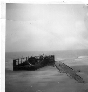 Photo:The Dock high and dry on the beach at Ostend