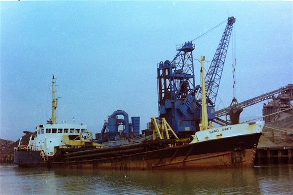 Photo:Sand Swift at the North Quay. Built in 1969, and sold on to Portuguese owners in 2007.