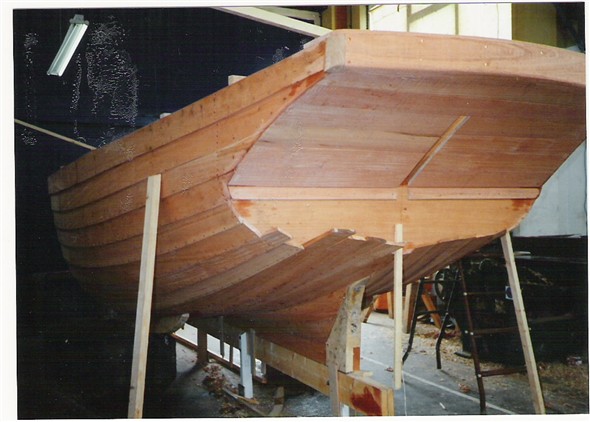 Photo:Stern view showing the counter stern of the 20 ft beach boat.
