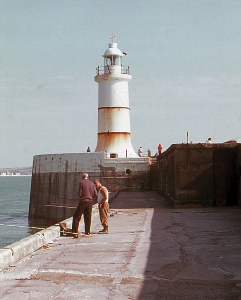 Photo:Fishing from the breakwater in 1973