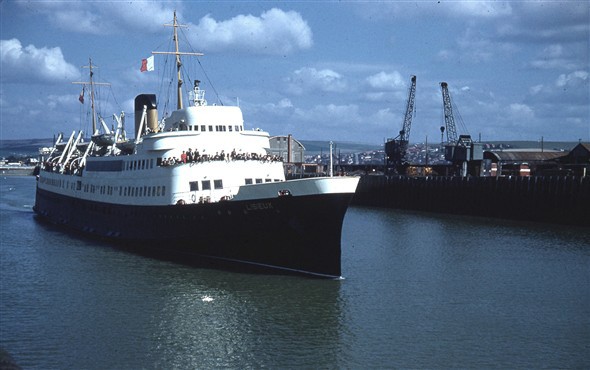 Photo:S S Lisieux leaving Newhaven Harbour 1959