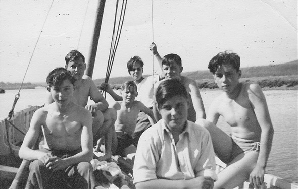 Photo:Year 1953 (autum sailing one of the three whalers SCC had up the river from the picture, about 2-miles up river.  May be incorrect.